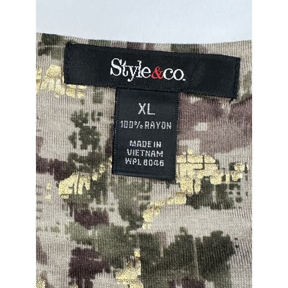 Style & Co Size XL Multicolor Print Women’s Cowl Neck Sleeveless Blouse - Picture 8 of 11